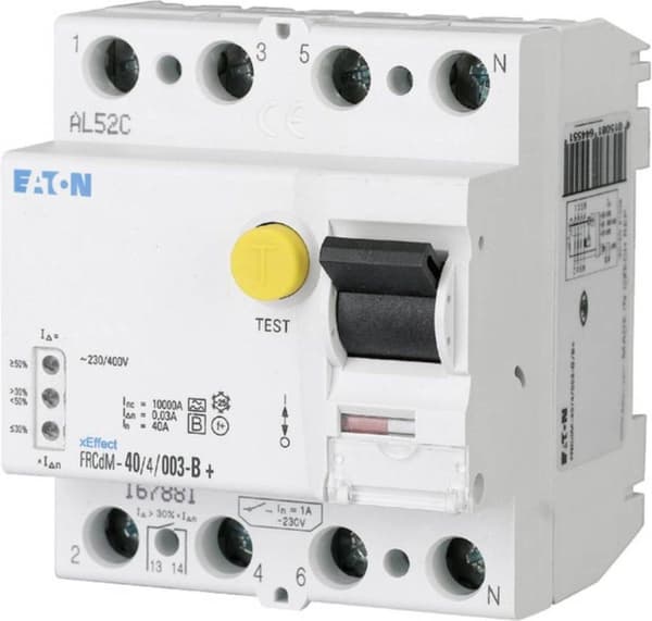 Eaton 167893 FRCDM-40/4/003-G/B Fejlstrømsafbryder alstrømfølsom 4-polet 40 A 0,03 A 240 V, 415 V