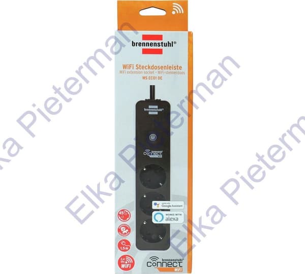Brennenstuhl Connect Ecolor Smart Socket - 3-vejs - Styres via app