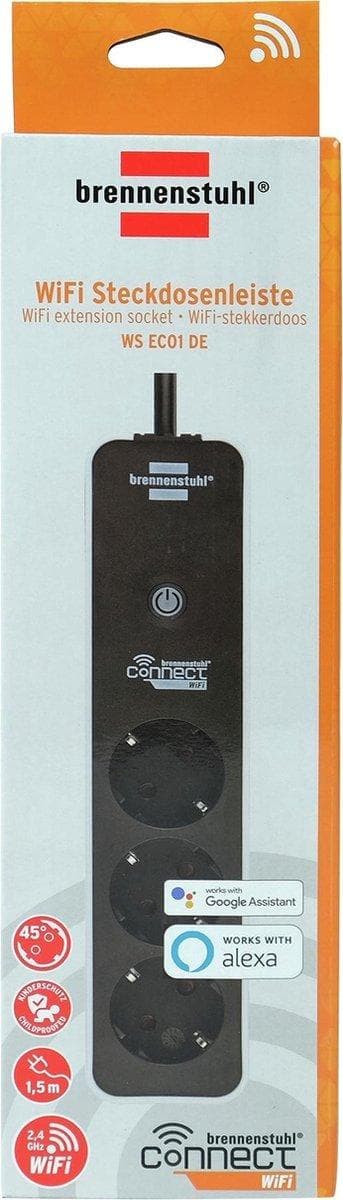 Brennenstuhl Connect Ecolor Smart Socket - 3-vejs - Styres via app
