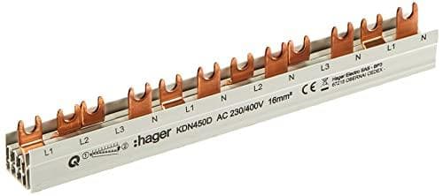 Hager faseskinne KDN450D 3P,+N 80A 16qmm 12M faseskinne 3250613741075