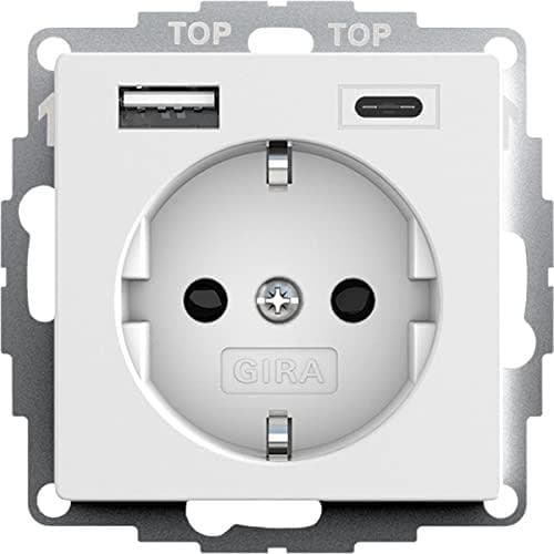 GIRA 245927 SCHUKO USB-strömförsörjning 2f System 55 (245927)