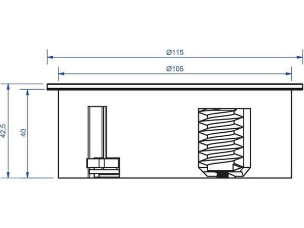 Bachmann Twist - Indbygget stikkontakt - 1x 230V + USB-oplader - matsort - 2 meter tilslutningskabel