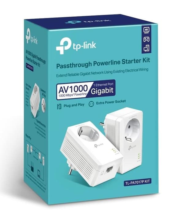 TP-Link TL-PA7017P KIT - Powerline ilman WiFi - 1000 Mbps
