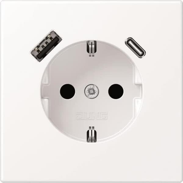 Jung SCHUKO -liitäntä USB-tyypin AC LS1520-15CAWWM (LS1520-15CAWWM) kanssa