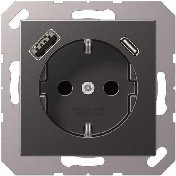 Jung SCHUKO -liitäntä USB-tyypin AC A1520-15CAANM (A1520-15CAANM) kanssa