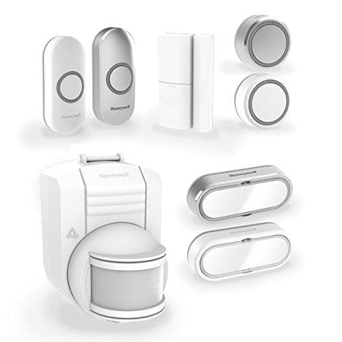 Honeywell Home trådlös dörrklockaknapp med namnbricka och LED-funktionsdisplay, vit, DCP511