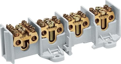 Hager K65A hovedafgreningsklemme 4-polet 1-polet med 4 udtag