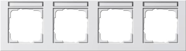 Gira 109429 System 55 stel E2 med inskriptionsfelt ren hvid blank 4-vejs vandret (109429)