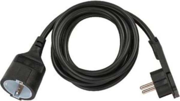 Brennenstuhl Jordet strømforsyning forlængerkabel med fladt stik - 3x 1,5mm / sort - 3 meter