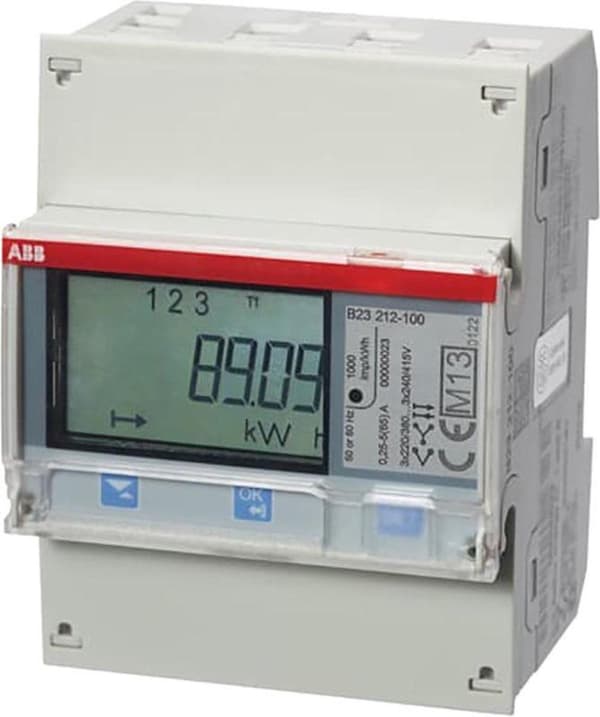 ABB B23 3-vaiheinen kWh-mittari 65A Modbusilla