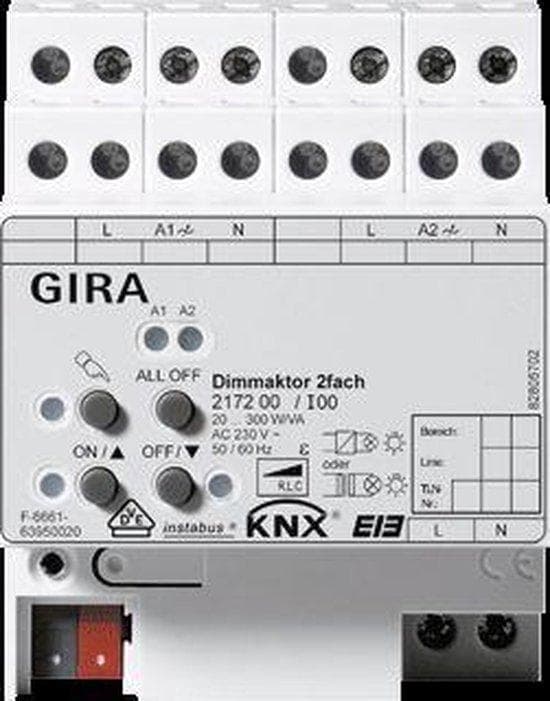 GIRA universal lysdæmper 2f. 2x300W KNX/EIB REG 217200 (217200)