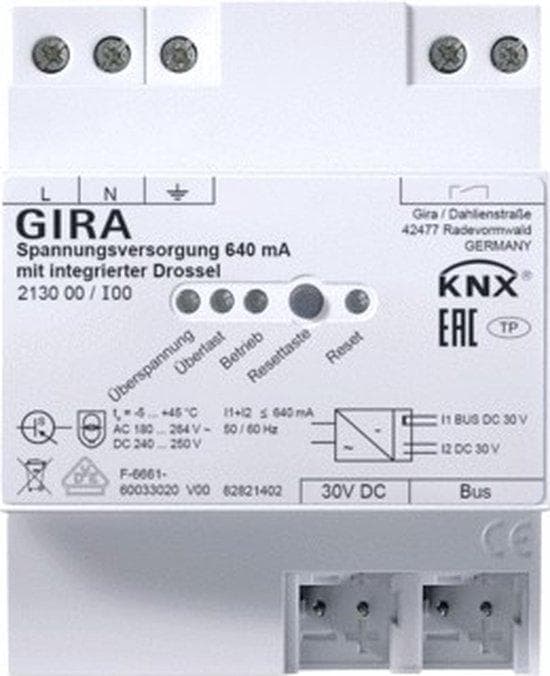 GIRA 213000 strømforsyning 640mA choker KNXREG (213000)