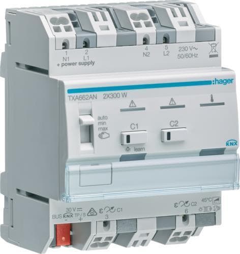 HAGER TXA662AN yleinen himmennystoimilaite 2-tie KNX easy (TXA662AN) Harmaa