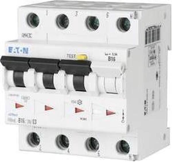 Eaton 170999 Fejlstrømsafbryder/strømafbryder 4-polet 16 A 0,03 A 415 V/AC
