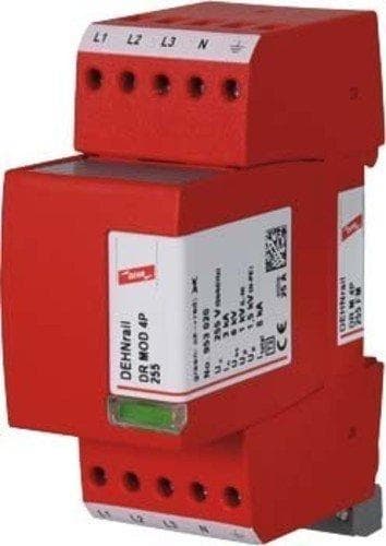 Dehn+Söhne 953405 ÜS afleder DEHNrail DR M 4P 255 FM enhed overspændingsbeskyttelse til strømteknik/strømforsyning 4013364115774