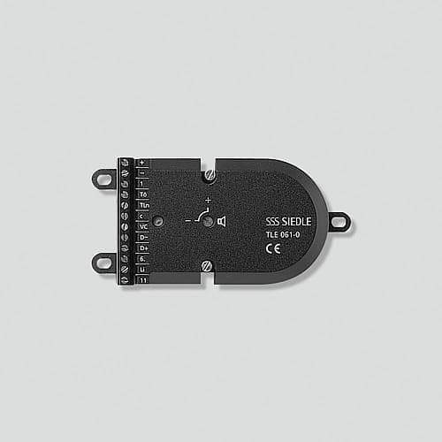 Siedle TLE 061-01. Produkttype: Højttalermodul, Farve på produkt: Sort, Mærkekompatibilitet: Siedle. Bredde: 124 mm, dybde: 31 mm, højde: 60 mm (20004