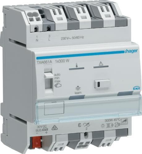 Hager txa661 a – modulregulering 1 kanal 300 W, let Grå