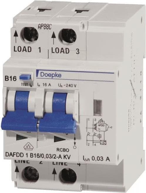 DAFDD 1 B16/0.03/2-A FI/LS kombination som brandsikring. (9961302)