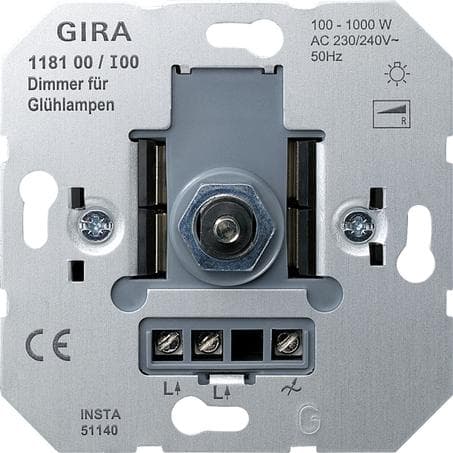 GIRA lysdæmper 118100 indsatstryk/skift Gl 100-1000 (118100) Grå