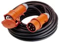 Miniatyrbillede 1 af 3: AS Schwabe strømforlængerkabel [CEE-stik - CEE-kobling] 16 A sort 25,00 m med faseinverter 60548 (60548)