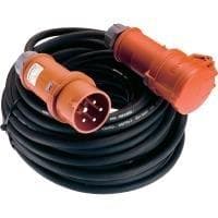 AS Schwabe strømforlængerkabel [CEE-stik - CEE-kobling] 32 A sort 25,00 m med faseinverter 60518 (60518)