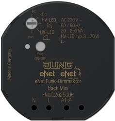 JUNG FM UD 20250 UP. Produkttype: Lysdæmperudløser, Monteringstype: Flush mount, Frekvens: 868 MHz. Strømkilde: AC, Maksimal koblingseffekt: 250 W, In