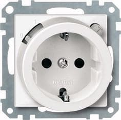 Merten 1329426 233819 RCD sikkerhedsstikindsats med BRS, polarhvid blank, system M