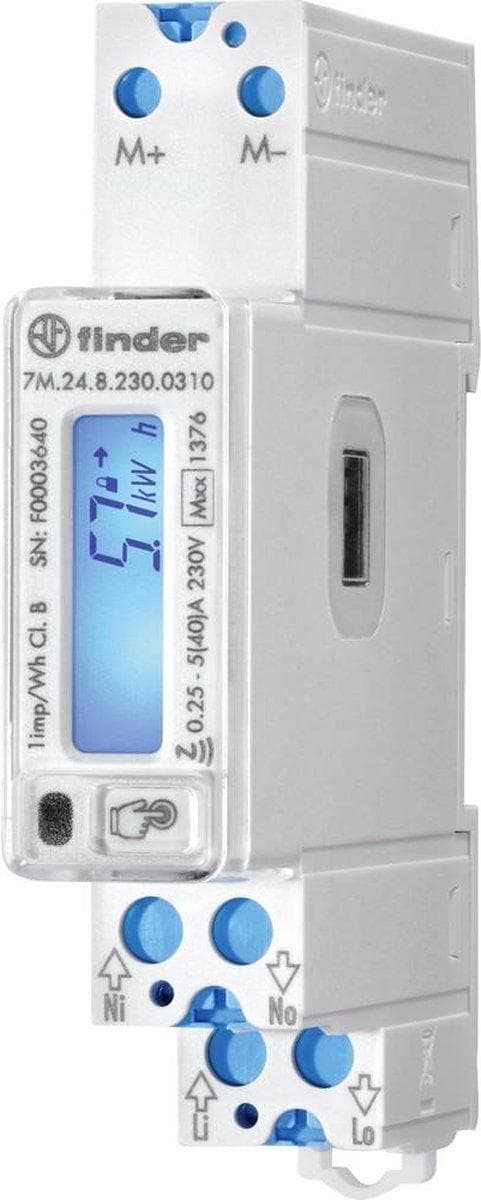 Finder 7M.24.8.230.0310 kWh måler 1-faset Digital 40 A I henhold til MID: Ja 1 stk.
