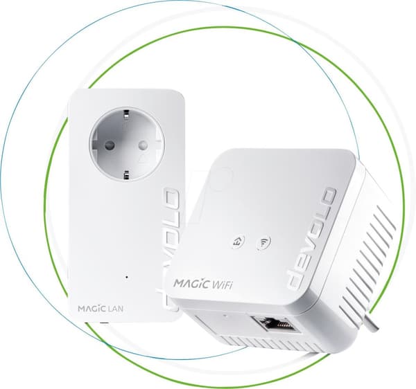 Devolo Magic 1 WiFi mini-startsæt - 1200 Mbit/s - IEEE 802.11b, IEEE 802.11g, IEEE 802.11n, IEEE 802.1p, IEEE 802.3, IEEE 802.3az, IEEE 802.3u - IEE F Hvid