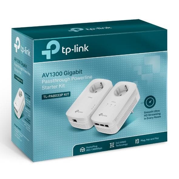 TP-Link TL-PA8033P KIT - Powerline utan WiFi - 2-pack - NL