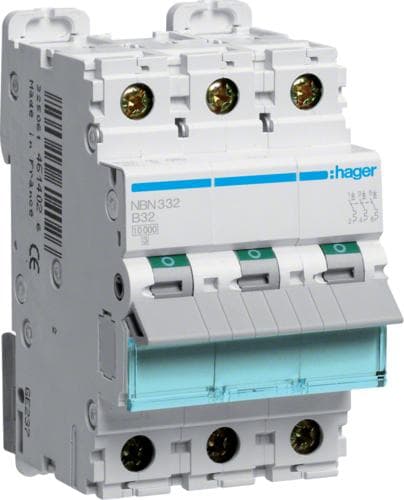 Hager NBN332 afbryder B-type 3 3 modul(er) (NBN332)