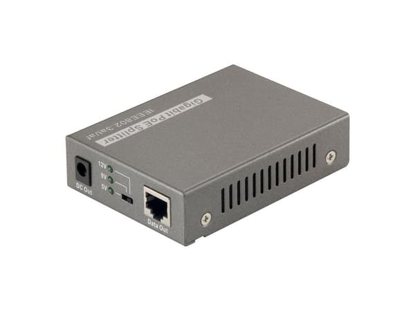 LEVEL ONE 10/100/1000 Mbps High Power PoE Splitter til adskillelse af data og strøm (552034)
