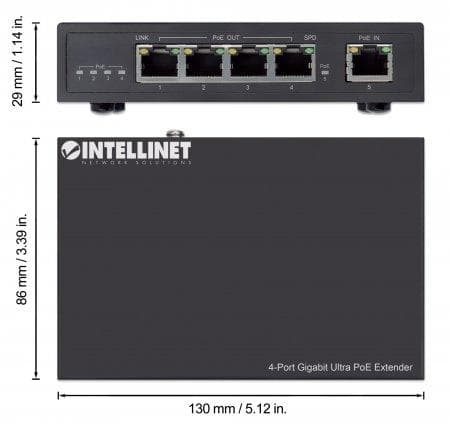 Intellinet 561617 nätverksförlängare Nätverkssändare 10 100 1000 Mbit/s Svart