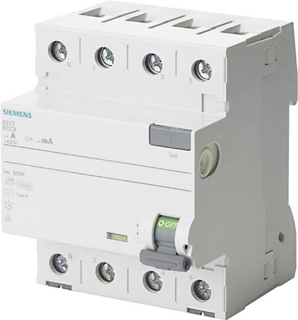 Siemens 5SV3346-6KL Maavuotokatkaisija 4-napainen 63 A 0,03 A 400 V