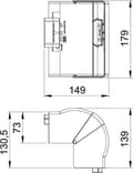 Miniatyrbillede 3 af 3: OBO Bettermann Canalizacion - Angulo Vinklet YDRE Variabel 70 x 170 mm Pure White 9010
