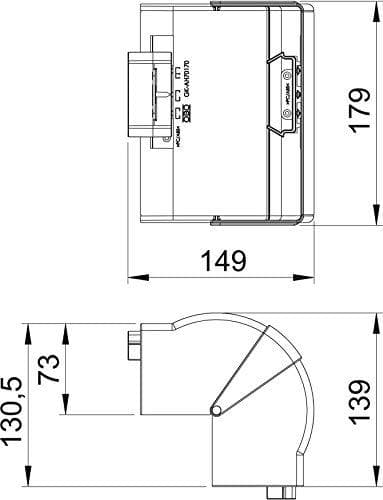 OBO Bettermann Canalizacion - Angulo Vinklet YDRE Variabel 70 x 170 mm Pure White 9010
