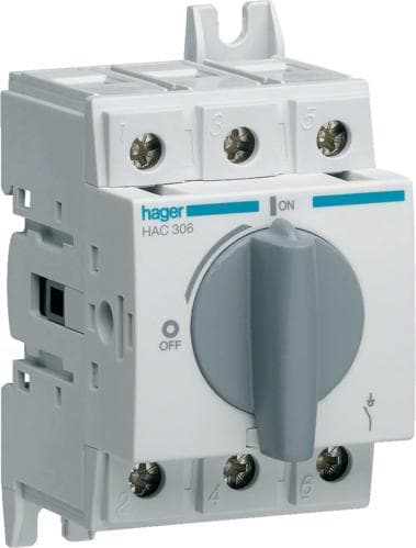 Hager HAC306 afbryder+afbrydernr. 3P 63A