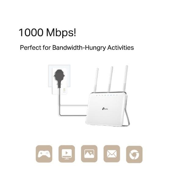 TP-Link TL-PA7019P KIT AV1000 gigabit powerline adapter med stik (1x gigabit port, plug and play, energibesparende, kompatibel med alle gængse powerli