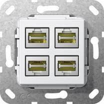Gira 569903 MJ RJ45 Cat 6A 10 GB 4-faldig LSA Plus-insats, rent vit Vit