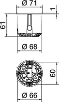 Miniatyrbillede 2 af 3: OBO HW enhed samledåse HG 61, Ø68mm, H61mm, PP, orange, 25 stk.