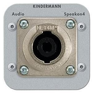 Kindermann Speakon 4 pin 7441-413 54x54 med loddeforbindelse (7441000413) Sølv