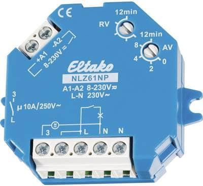 Eltako efterløbstimer NLZ61NP-UC 1S ikke potentialfri tidsrelæ installationsteknologi til serieinstallation 4010312603048
