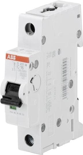 ABB automatsäkring C6A S201M-C6 per M komp. 10kA 1-polig C-karaktär. S201M-C6 (2CDS271001R0064)