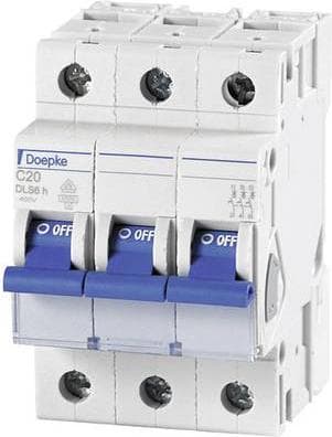 DOEPKE MCB C20A DLS-6H-C20-3-6-KA 6kA 3-polet 400V C-karakteristisk DLS-6H-C20-3-6-KA (09914294)