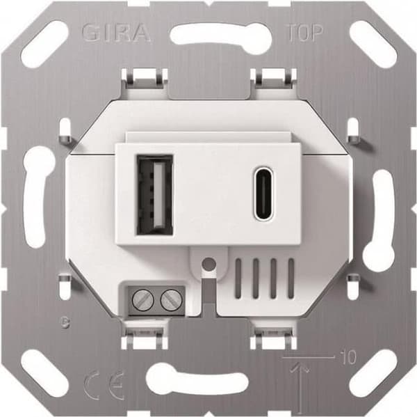 Gira USB-strømforsyning 2f type A/C-indsats ws 234900 (234900)