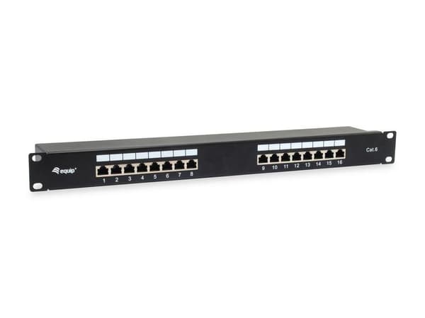 Udstyr Cat.6 skærmet patchpanel - Sort - 10/100/1000Base-T(X) - Gigabit Ethernet - 1000 Mbit/s - RJ-45 - Cat6 - Sort (326417) Sort