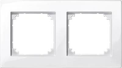 Merten dobbeltstel M-Plan polar hvid blank 515219 (515219)