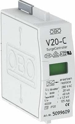 Udskiftet overdel til overspændingsafledermodul 220V V20-C (5099609)