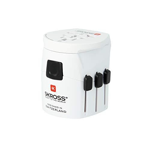 Skross 1.103165. Kontakttyp: Universal, Typ uttag: Universal, Typ av universalkontakt: Typ B, Typ I (AU), Typ F, Typ G (VK). Bredd: 65mm Djup: 61mm Hö