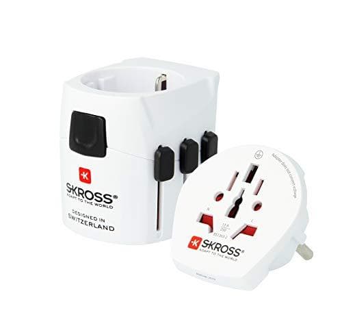 Skross 1.103165. Stiktype: Universal, Stikkontakttype: Universal, Universalstiktilslutningstyper: Type B, Type I (AU), Type F, Type G (VK). Bredde: 65